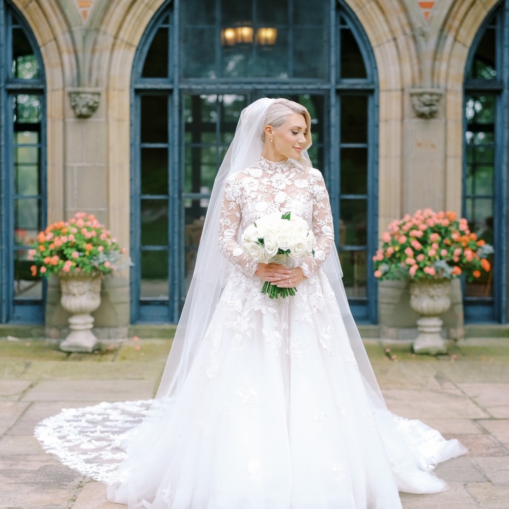 Morilee Grazia White Floral Lace Wedding Dress - Picture 2 of 5